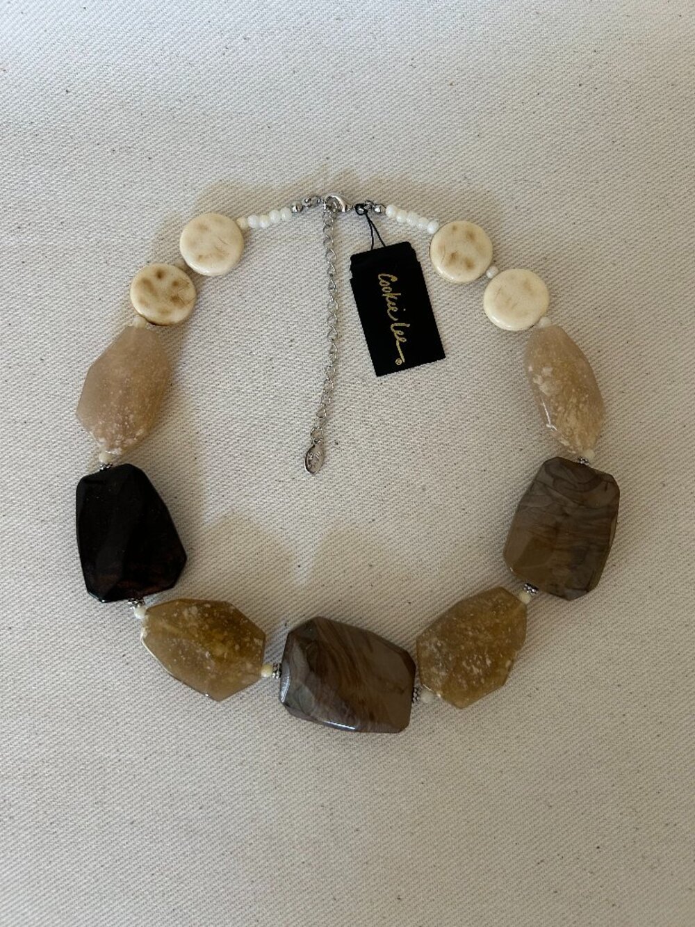 Cookie Lee Boho Earth-Tone Chunky Necklace - NWT